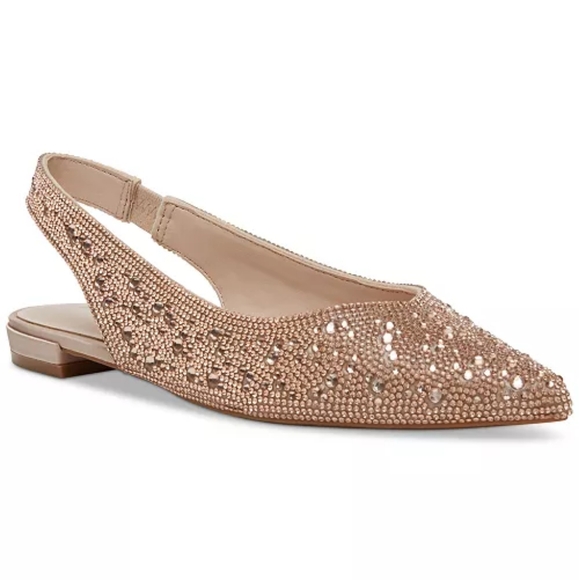 Madden Girl Shoes - Madden Girl Women's Rose Rhinestone Pointed Toe Slingback Flats Size 7.5